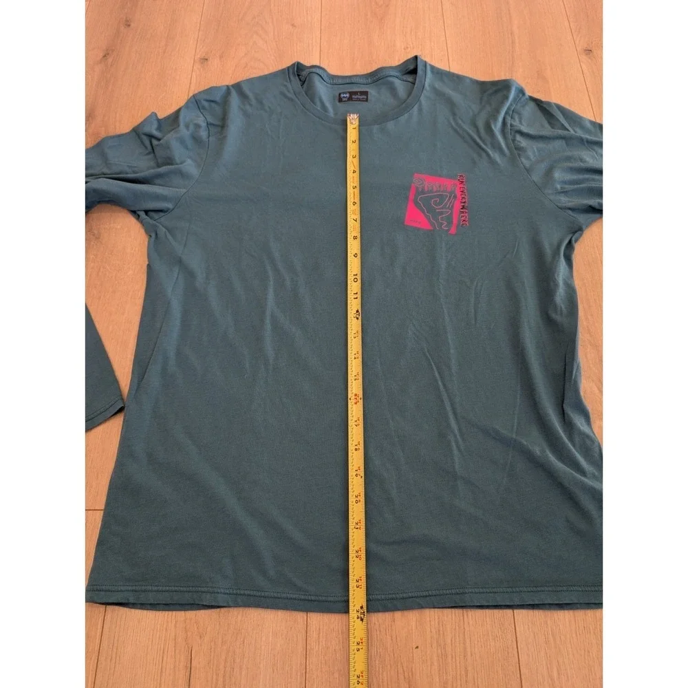Janji x Christian Shirt Men's Large Blue Runterra Bio Long Sleeve Graphic